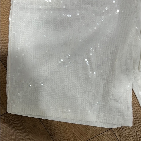 White Sequin Shorts - Picture 4 of 6